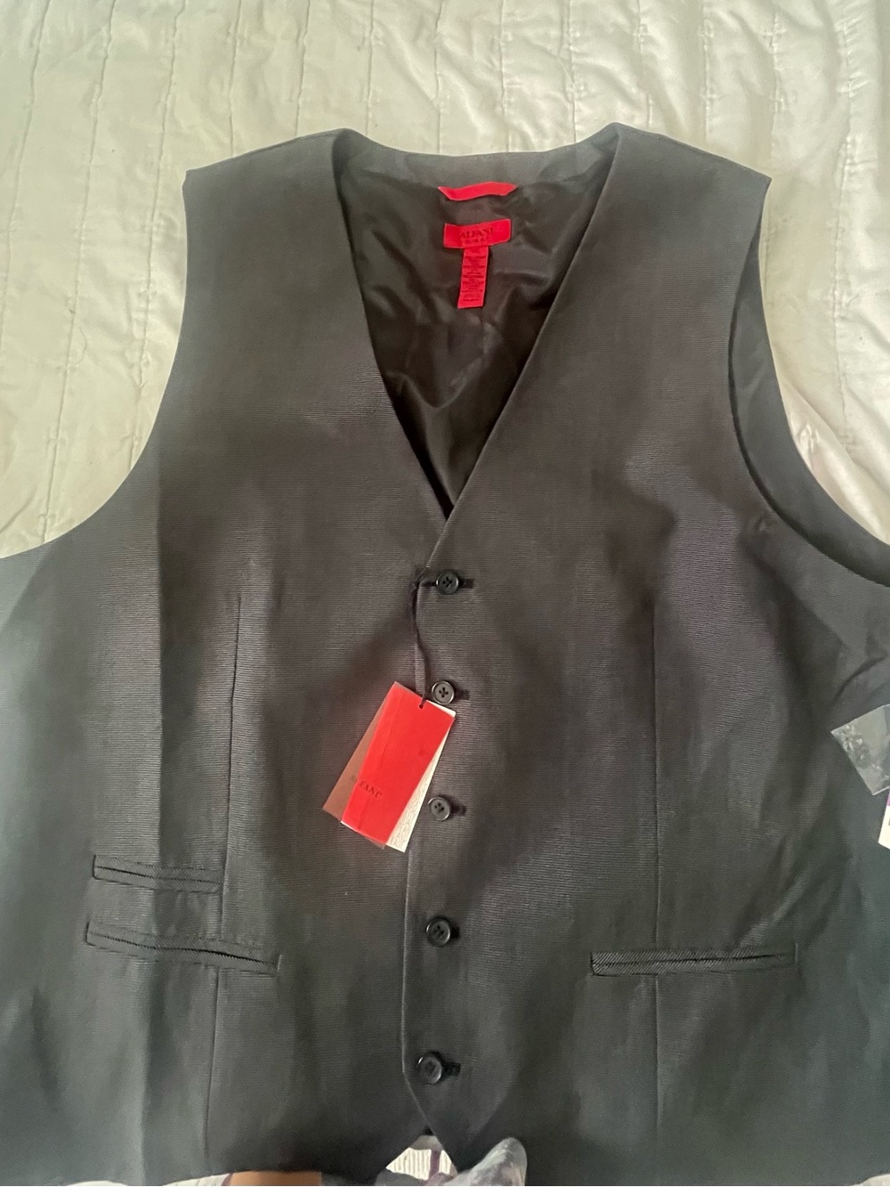 Alfani Black Vest with Red Label
